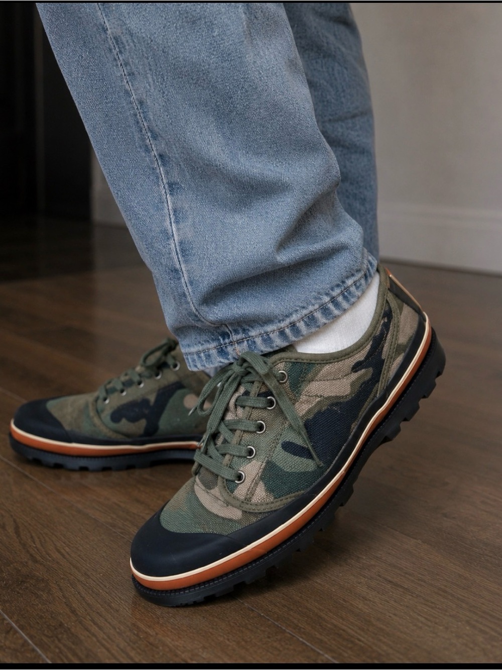Valentino Garavani Men’s Camouflage Low-Top Sneakers in Olive, Black and Brown